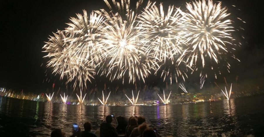 Cannes: Fireworks at Sea - The Scenic Run Back Toward Cannes