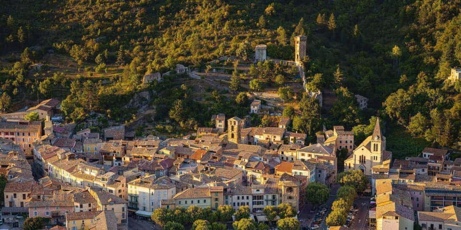 From Nice: Verdon Gorges & Lavender Fields Tour & Transport - Castellane offers coffee and a village pause