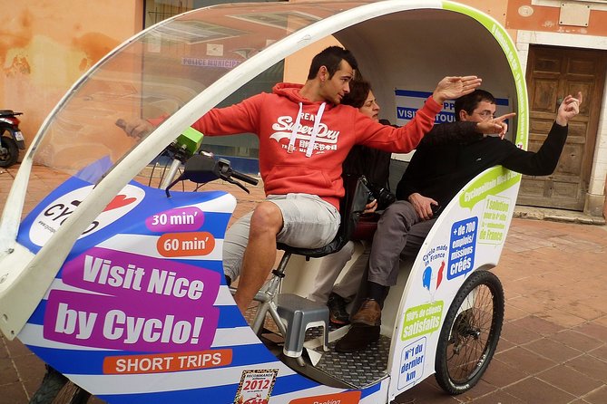 Private tour guide of Nice in electric taxibikes - Cours Saleya, flowers, and the old salt warehouses